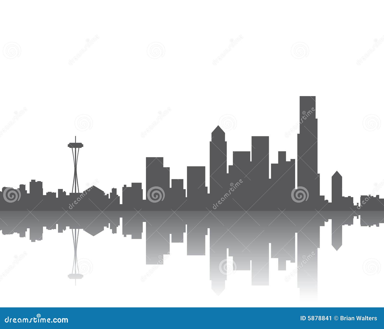 Seattle Skyline Outline