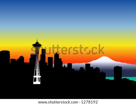 Seattle Skyline Silhouette