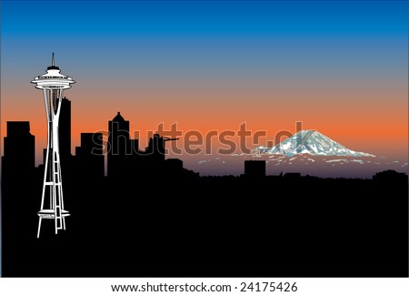 Seattle Skyline Silhouette