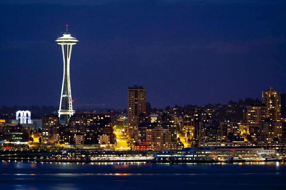 Seattle Space Needle At Night