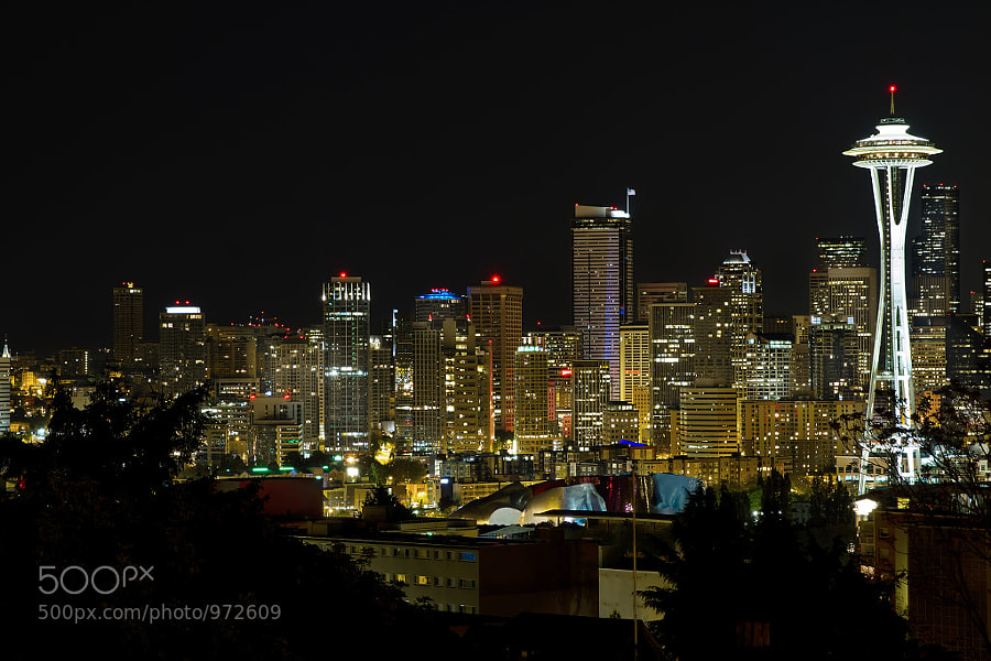 Seattle Space Needle At Night