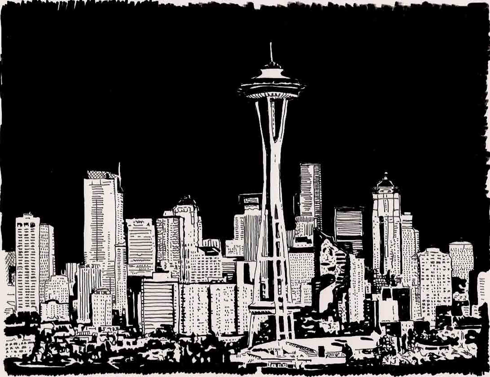 Seattle Space Needle Drawing