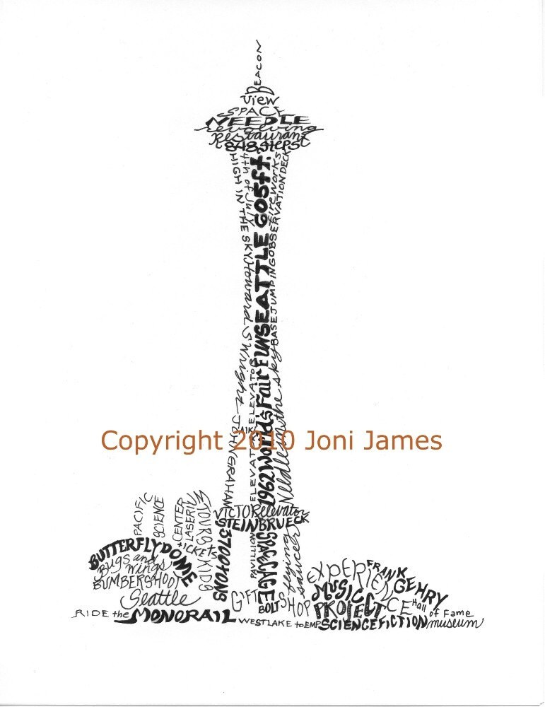 Seattle Space Needle Drawing