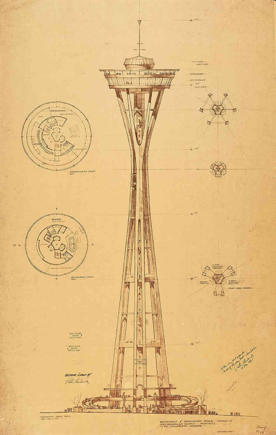 Seattle Space Needle Drawing