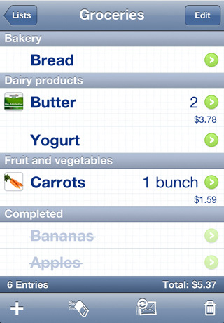 Shopping List App Iphone