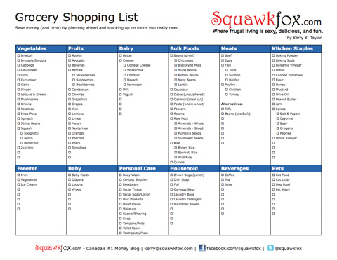 Shopping List Template