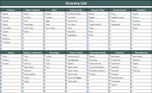 Shopping List Template For Word