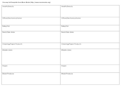 Shopping List Template For Word