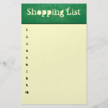 Shopping List Template Uk