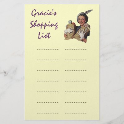 Shopping List Template Uk