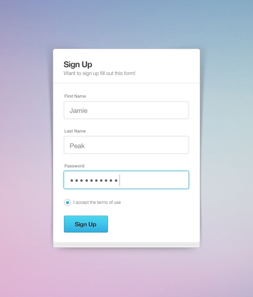 Sign Up Form Template For Website