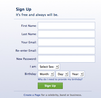 Sign Up Page Design