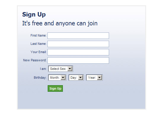 Signup Form Html