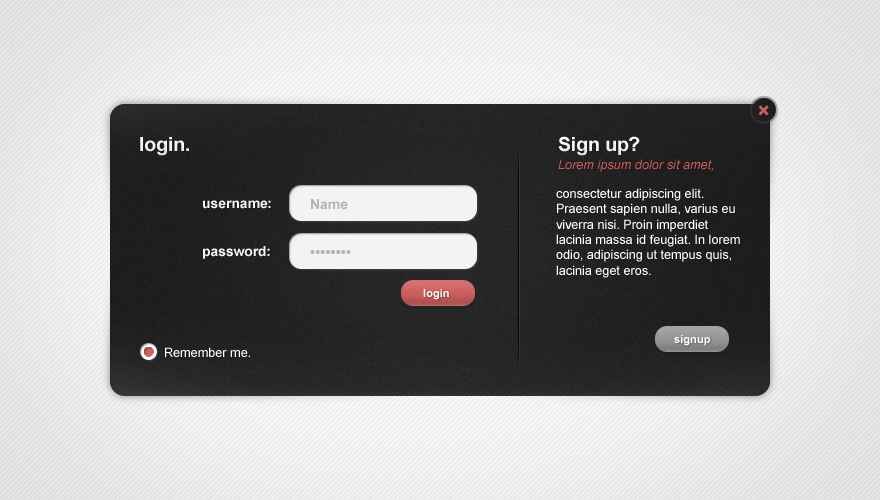 Signup Form Psd