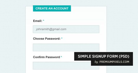 Signup Form Psd