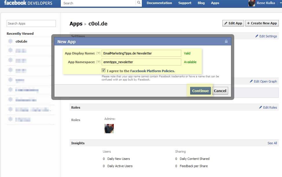 Signup With Facebook Developer