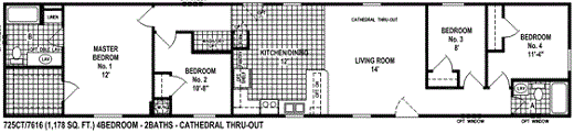 Single Wide Mobile Homes Floor Plans