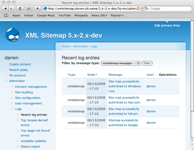 Sitemap Example