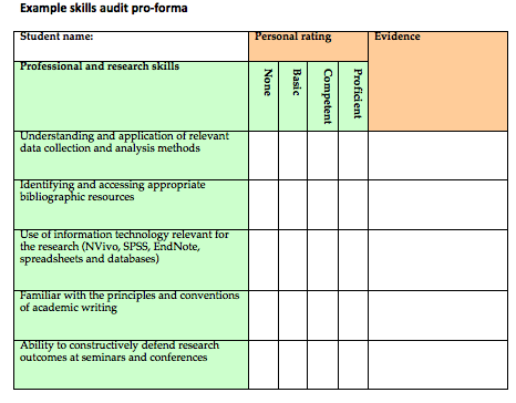 Skills Audit Template For Managers