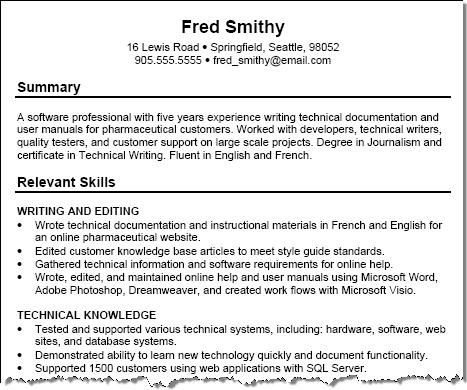 Skills Resume Example