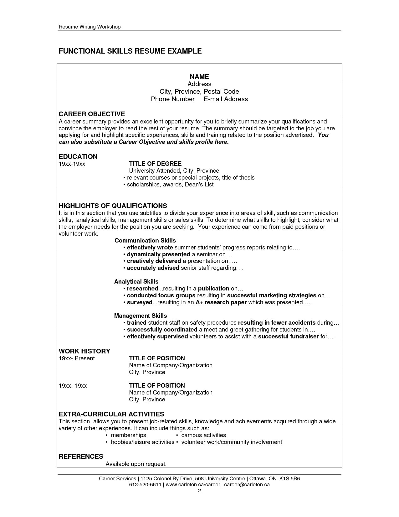 Skills Resume Examples List