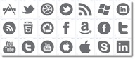 Social Media Buttons Grey