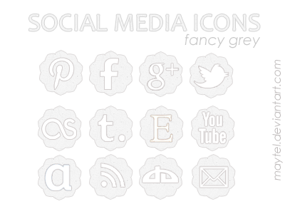 Social Media Buttons Grey