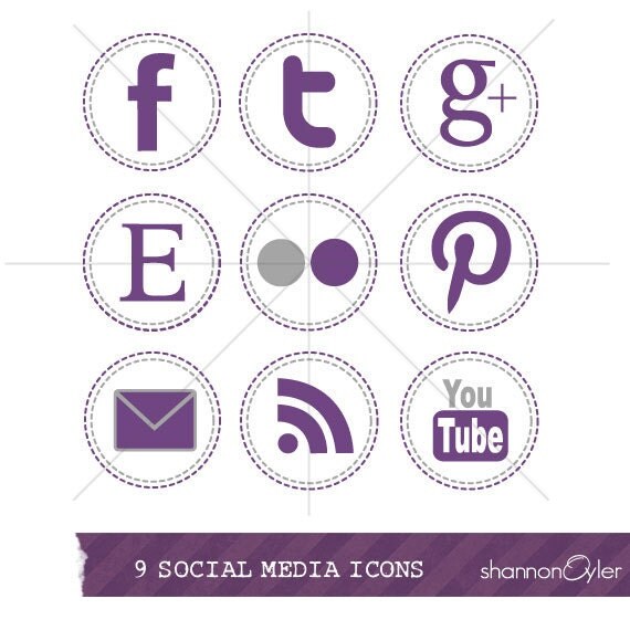 Social Media Buttons Grey