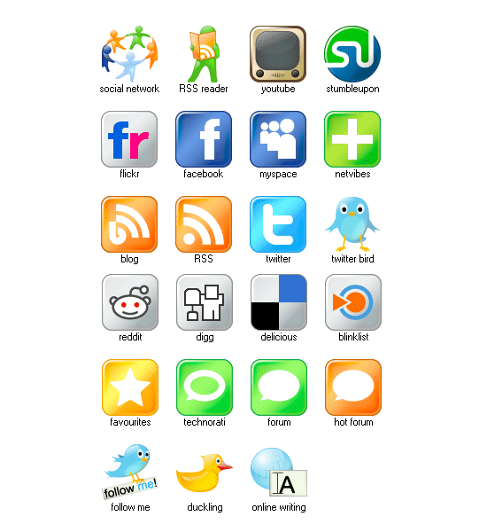 Social Media Buttons Png