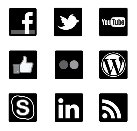 Social Media Icons Black