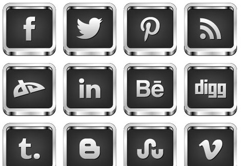 Social Media Icons Black And White