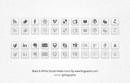 Social Media Icons Black And White Vector