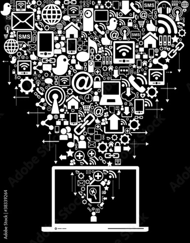 Social Media Icons Black Background