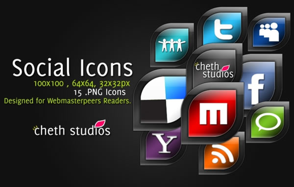 Social Media Icons Black Background