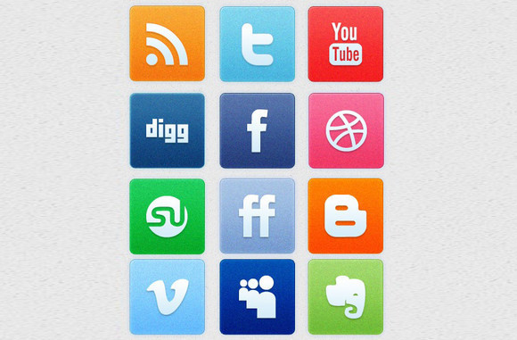 Social Media Icons Black Background