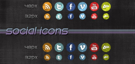 Social Media Icons Black Background