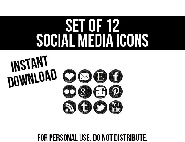 Social Media Icons Black Circle