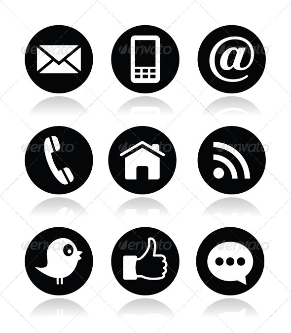 Social Media Icons Black Circle