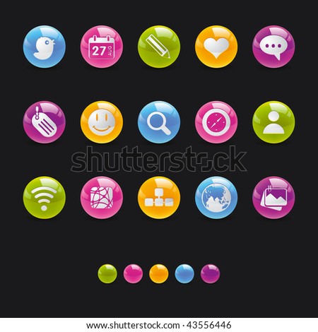 Social Media Icons Black Circle