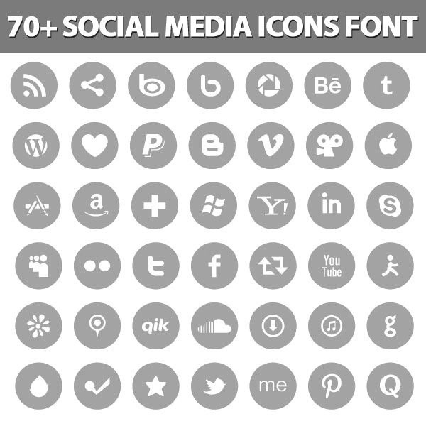 Social Media Icons Black Circle