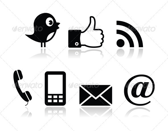 Social Media Icons Black Vector