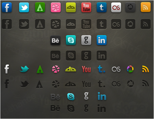 Social Media Icons Free Black And White