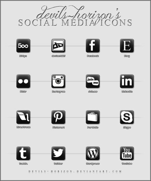 Social Media Icons Free Black And White