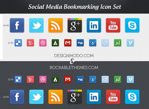 Social Media Icons Free Psd