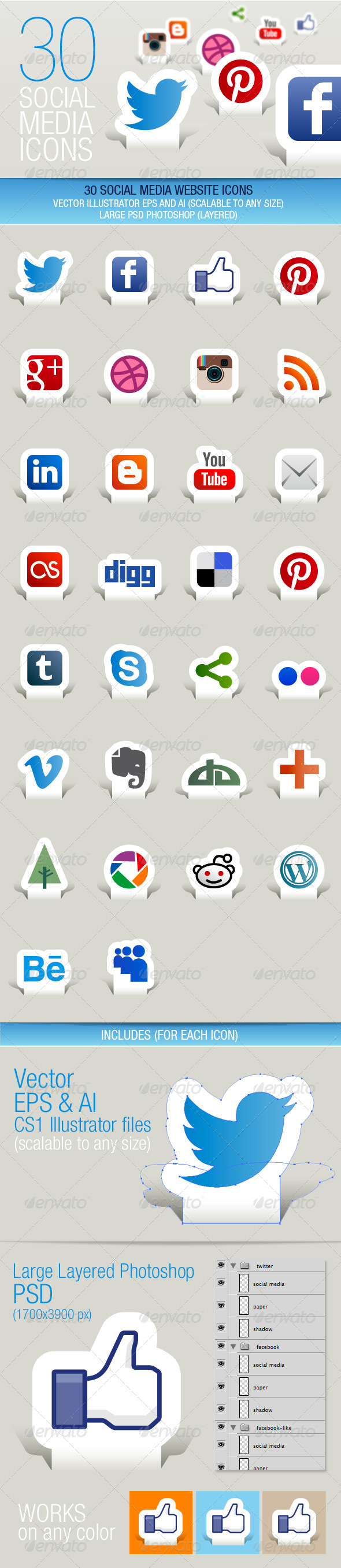 Social Media Icons Vector Ai