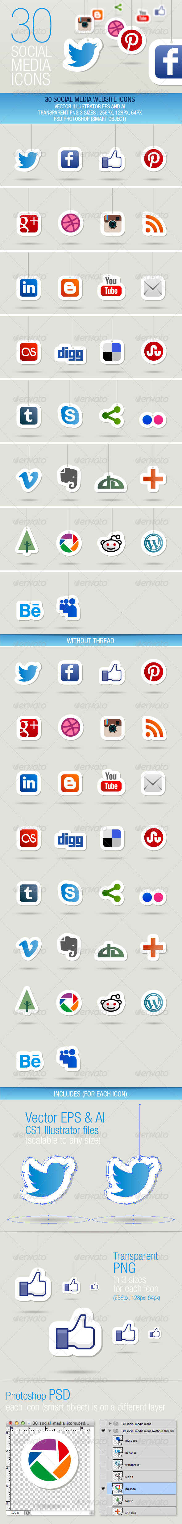 Social Media Icons Vector Ai