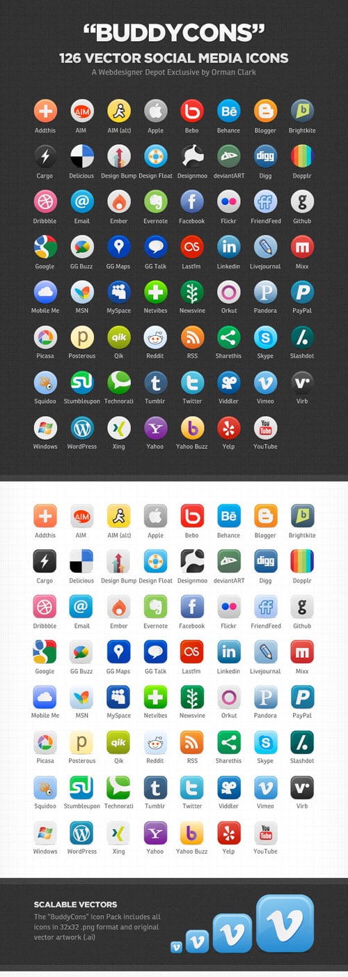 Social Media Icons Vector Pinterest