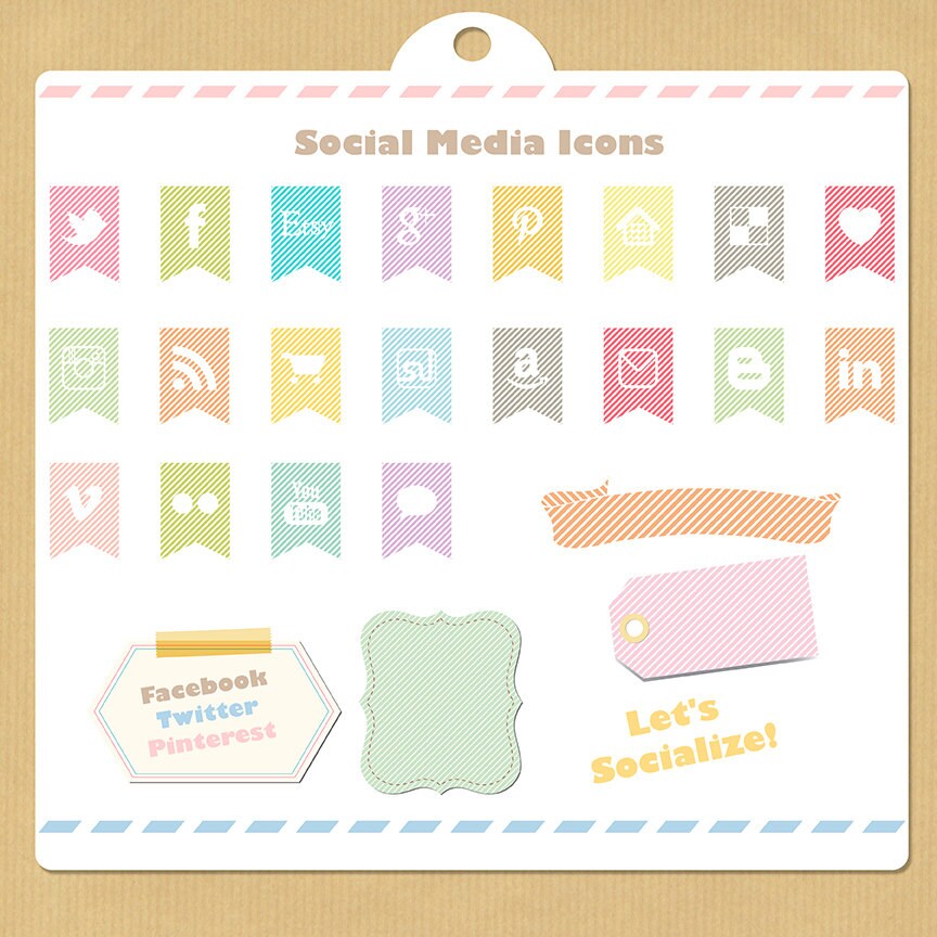 Social Media Icons Vector Pinterest