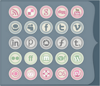 Social Media Icons Vector Round