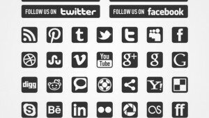 Social Media Icons White